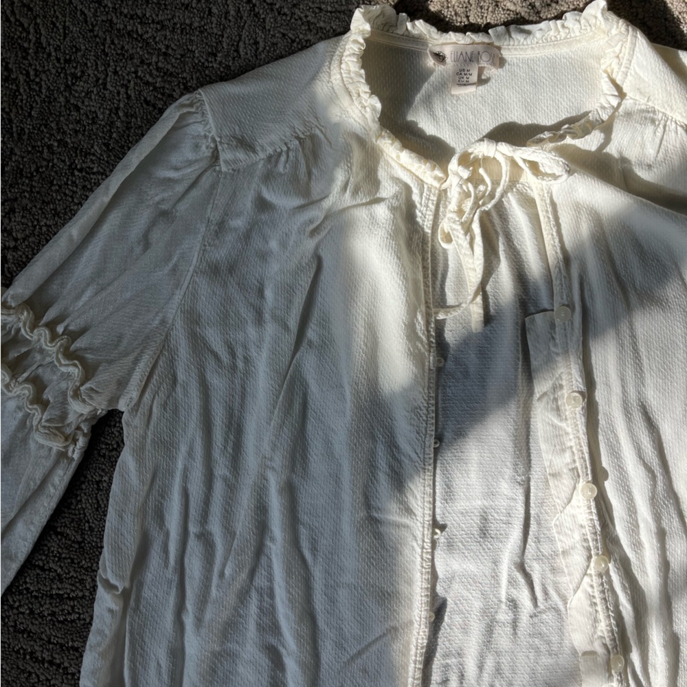 Boho flowy off-whit top/ blouse